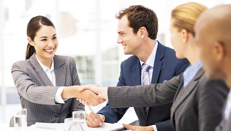 female lawyer handshake for LP